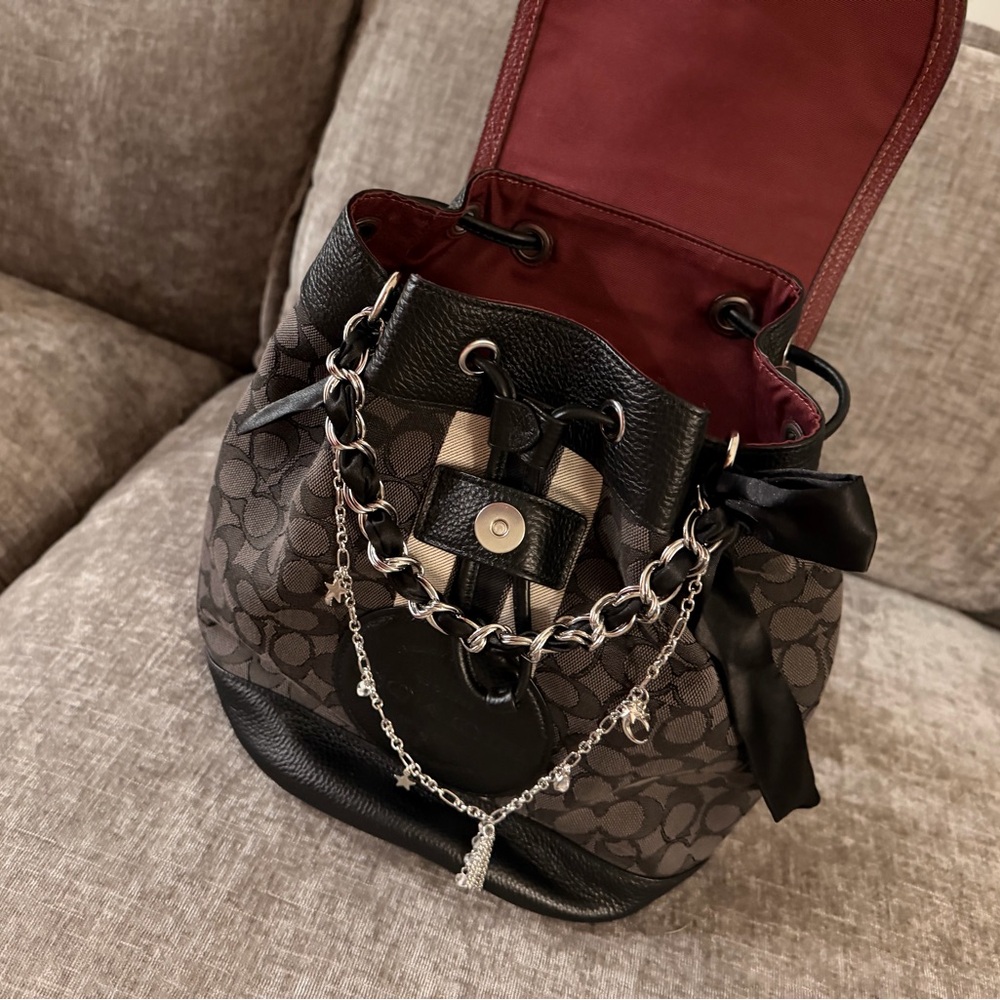 Coach Dempsey Black and Gray Signature Backpack - Picture 6 of 11